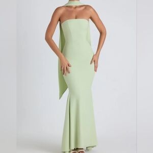 Oh Polly Strapless Spring Green Dress